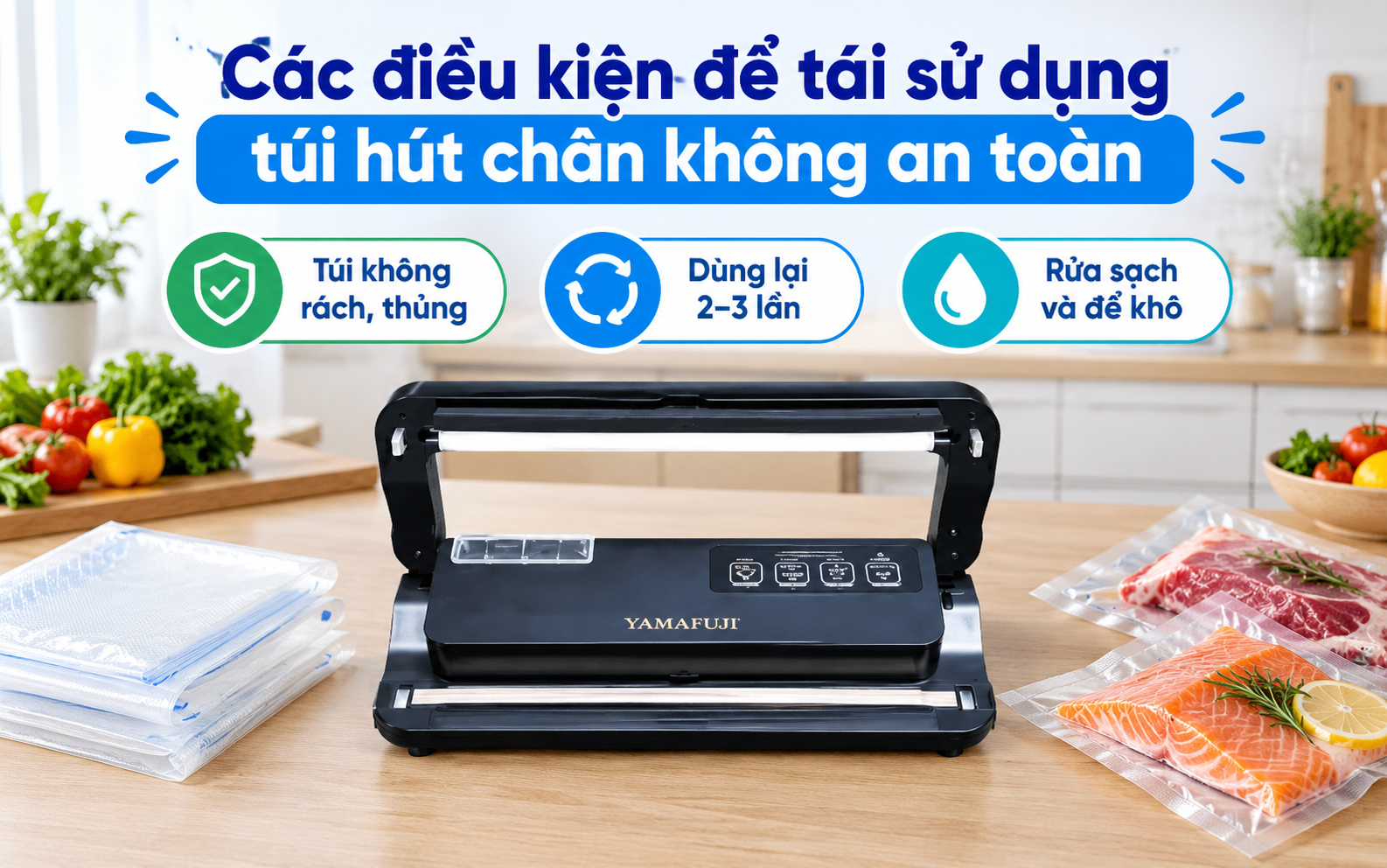 Các điều kiện để tái sử dụng túi hút chân không an toàn