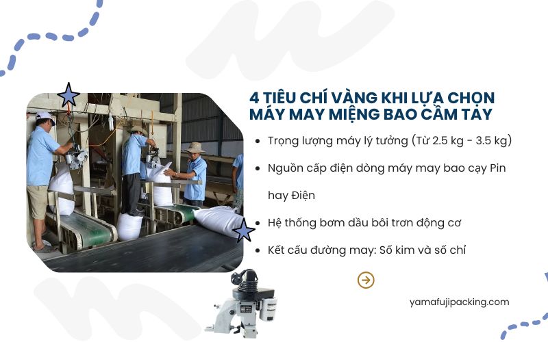 4 Tiêu chí vàng khi lựa chọn máy may miệng bao cầm tay