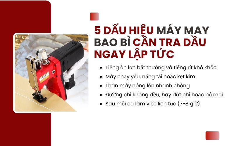 5 Dấu hiệu máy may bao bì cần tra dầu ngay lập tức