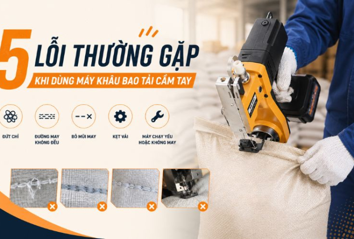 5 lỗi thường gặp khi dùng máy khâu bao tải cầm tay