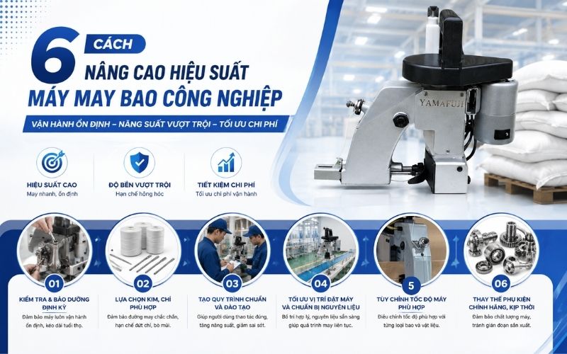 6 Cách nâng cao hiệu suất máy may bao công nghiệp
