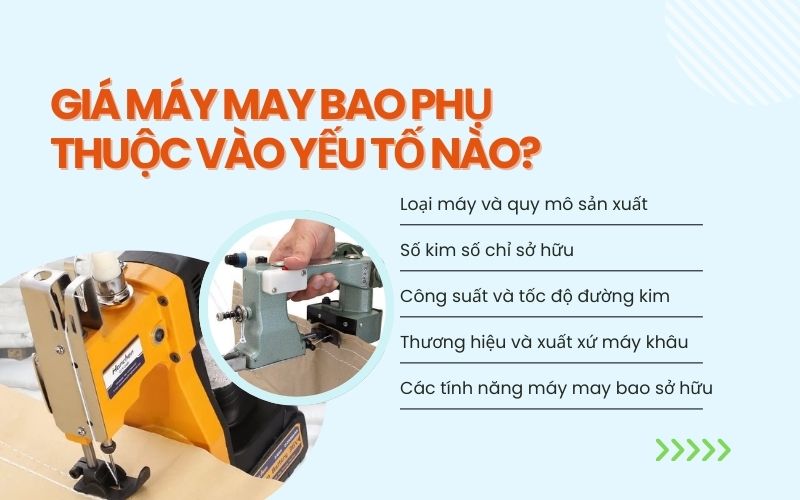 Giá máy may bao phụ thuộc vào yếu tố nào?