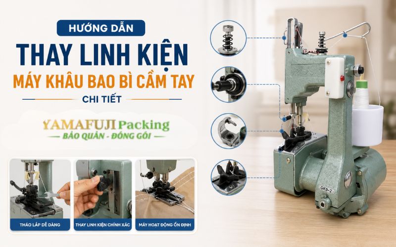 Hướng dẫn thay linh kiện máy khâu bao bì cầm tay chi tiết