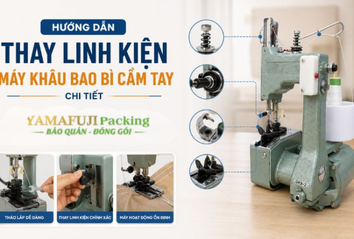 Hướng dẫn thay linh kiện máy khâu bao bì cầm tay chi tiết