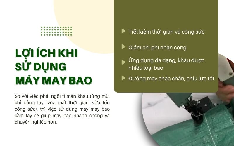 Lợi ích khi sử dụng máy may bao