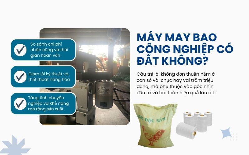 Máy may bao công nghiệp có đắt không?