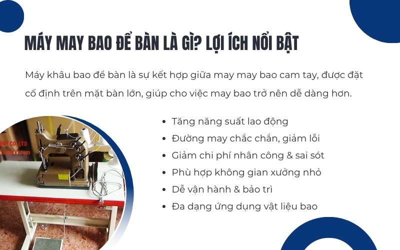 Máy may bao để bàn là gì? Lợi ích nổi bật 