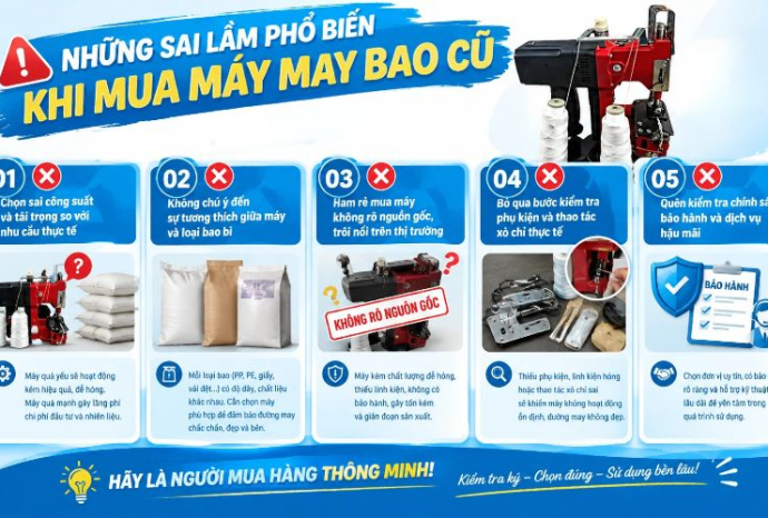Những sai lầm thường gặp khi mua máy may bao 1 kim 2 chỉ