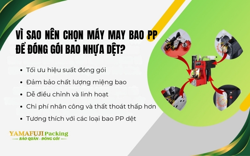 Vì sao nên chọn máy may bao PP để đóng gói bao nhựa dệt?