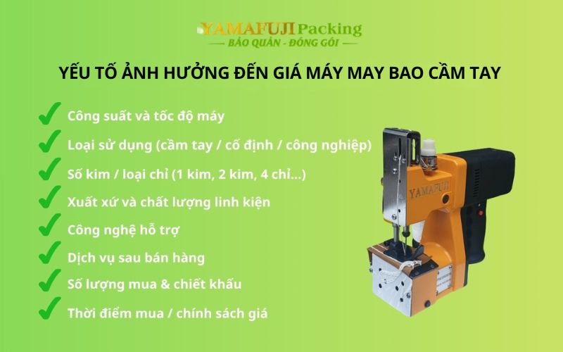 Yếu tố ảnh hưởng đến giá máy may bao cầm tay