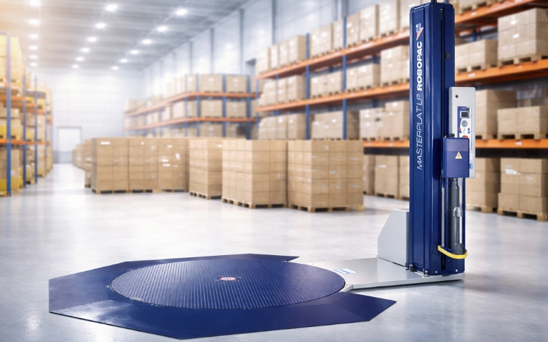 Bàn xoay máy quấn màng PE dạng âm sàn