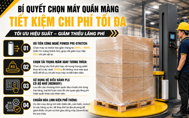 Bí quyết chọn máy quấn màng tiết kiệm chi phí