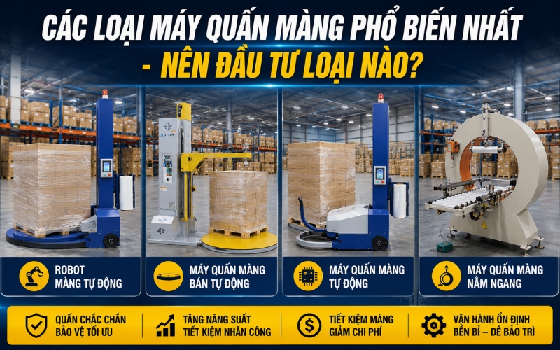 Các Loại Máy Quấn Màng Phổ Biến Nhất – Nên đầu tư loại nào?