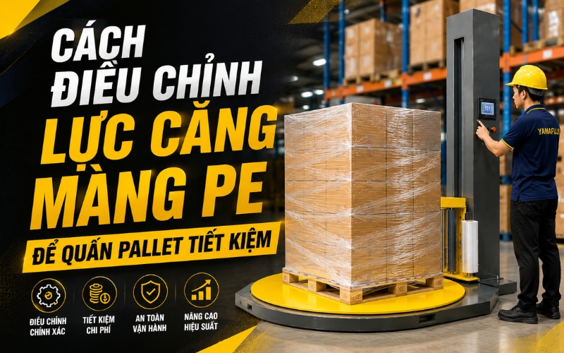 Cách điều chỉnh lực căng màng PE để quấn pallet tiết kiệm