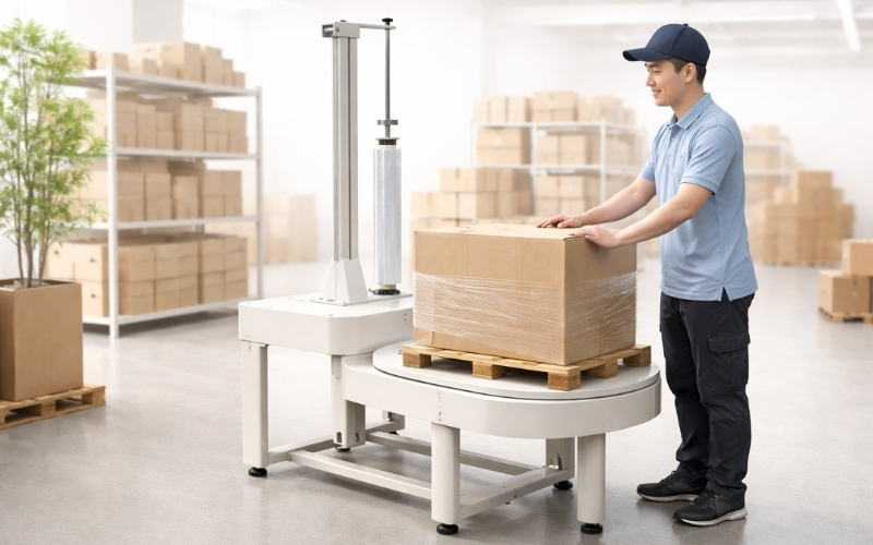 Cách vận hành máy quấn màng PE mini