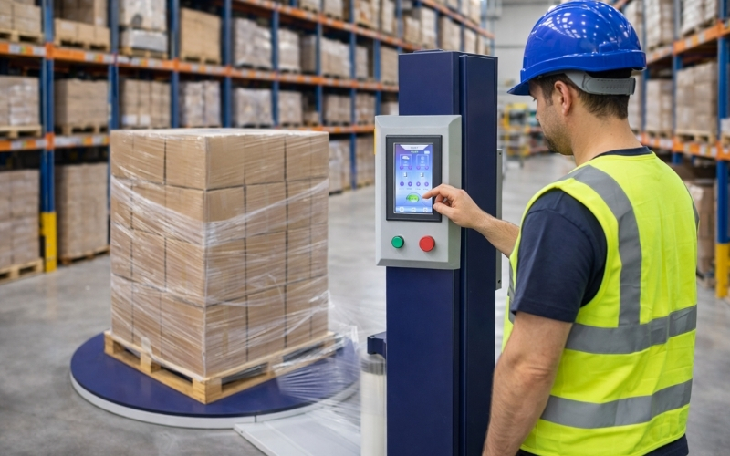 Cài đặt máy quấn màng pallet không chính xác