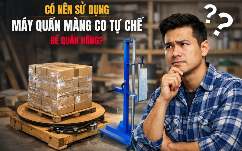 Có nên sử dụng máy quấn màng co tự chế để quấn hàng?