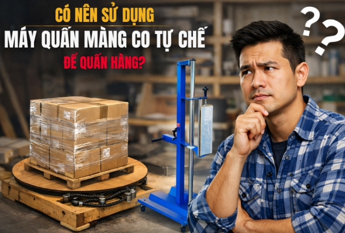 Có nên sử dụng máy quấn màng co tự chế để quấn hàng?