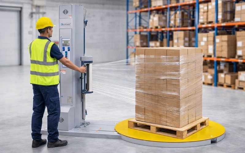Công suất máy quấn màng pe pallet & nguồn điện vận hành