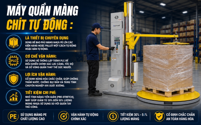 Máy quấn màng chít tự động