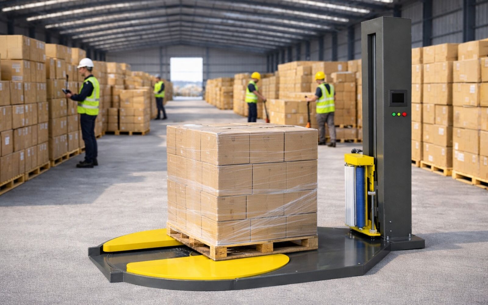 Máy quấn màng co bán tự động