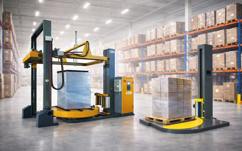 Máy quấn màng co tự động và bán tự động