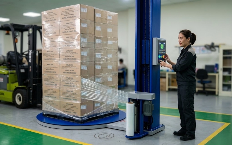 Máy quấn màng co 