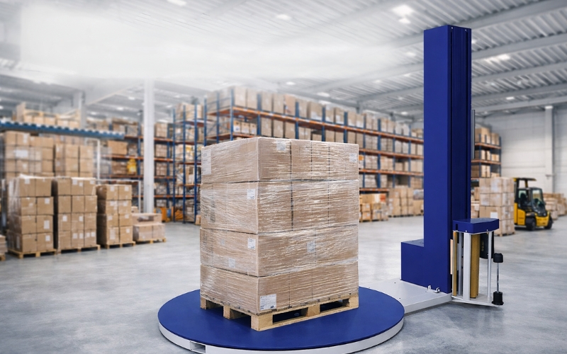 Máy quấn màng pallet bàn xoay