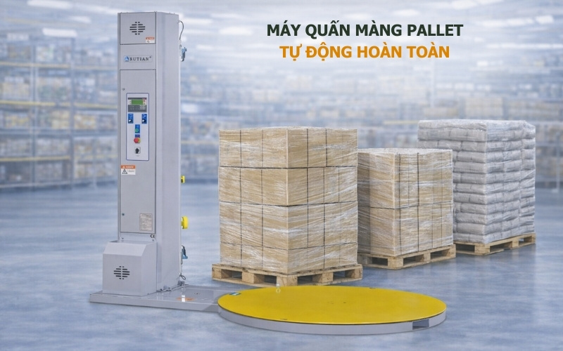 Máy quấn màng pallet tự động hoàn toàn