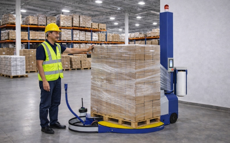 Máy quấn màng pallet tự động