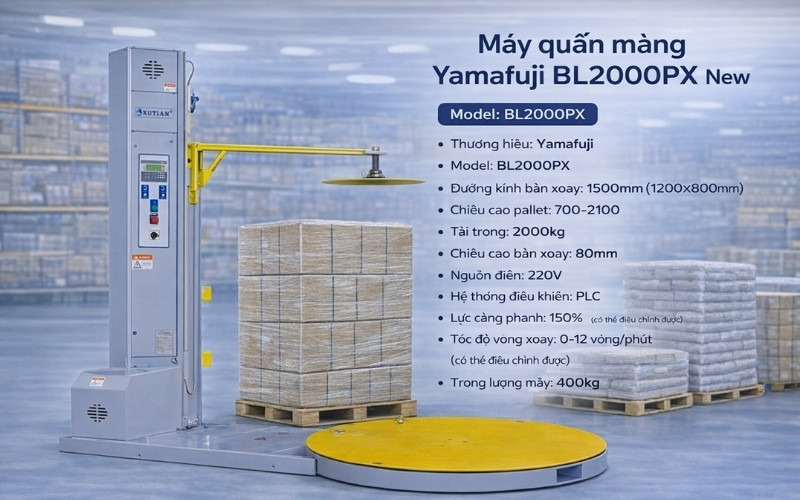 Máy quấn màng pallet Yamafuji BL2000PX New