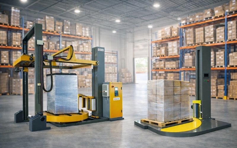 Nên mua máy quấn màng co tự động hay bán tự động