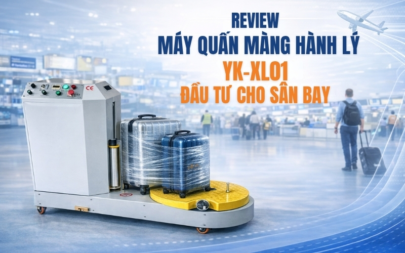Review máy quấn màng hành lý YK-XL01 đầu tư cho sân bay