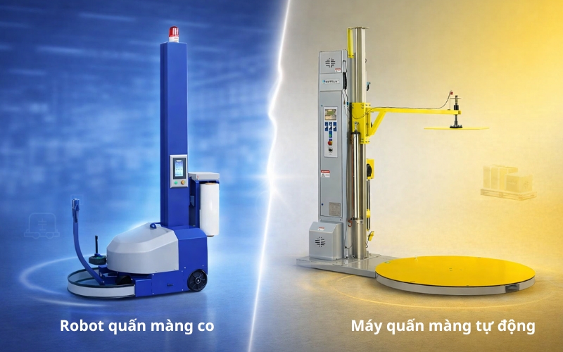 Robot quấn màng co và máy tự động