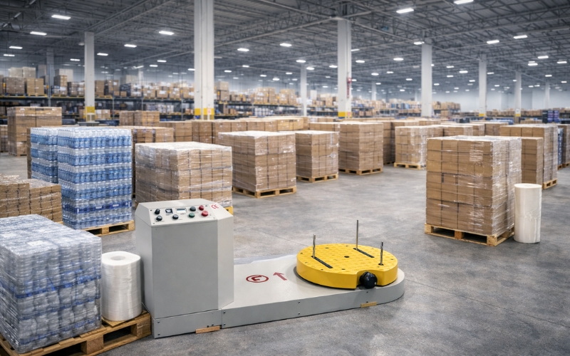 Thiết bị quấn màng pallet giúp tiết kiệm chi phí vật tư & nhân công