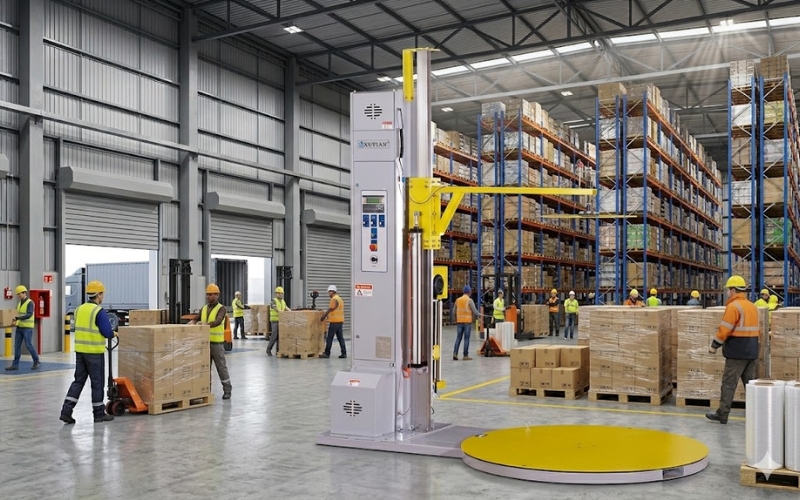 Tìm nơi bán thiết bị quấn pallet bảo hành chính hãng