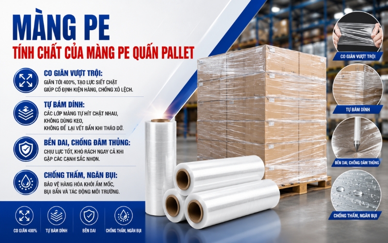 Tính chất của màng pe quấn pallet