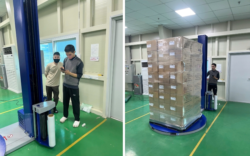 Tuân thủ giới hạn tải trọng của máy quấn màng pallet