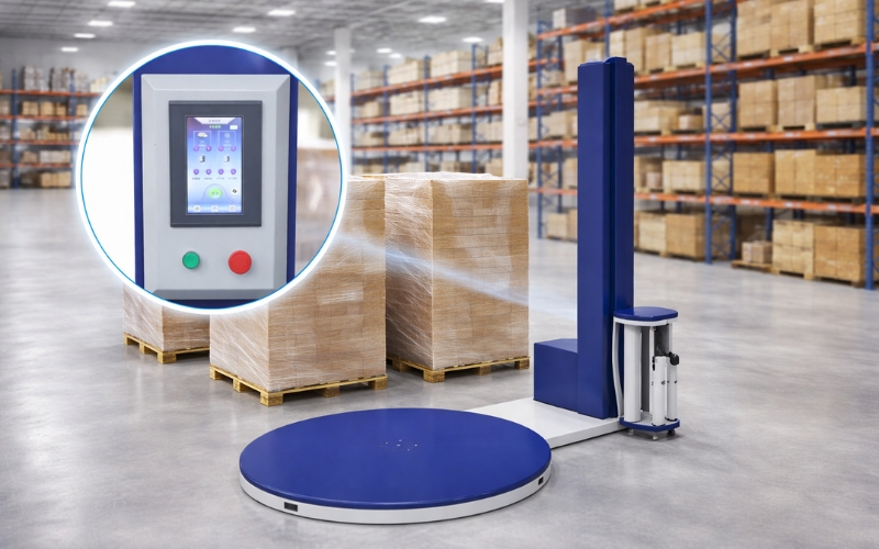 Ưu điểm của máy quấn màng co bán tự động